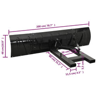 vidaXL Limpa-neves para empilhador 150x38 cm preto