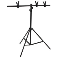 vidaXL Suporte de fundo em forma de T 91x60x(70-200) cm preto