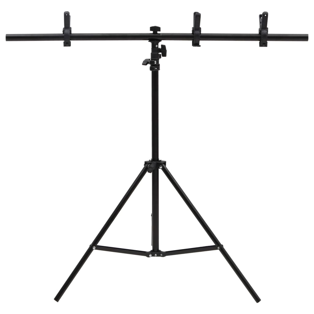 vidaXL Suporte de fundo em forma de T 91x60x(70-200) cm preto