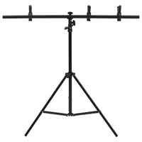 vidaXL Suporte de fundo em forma de T 91x60x(70-200) cm preto