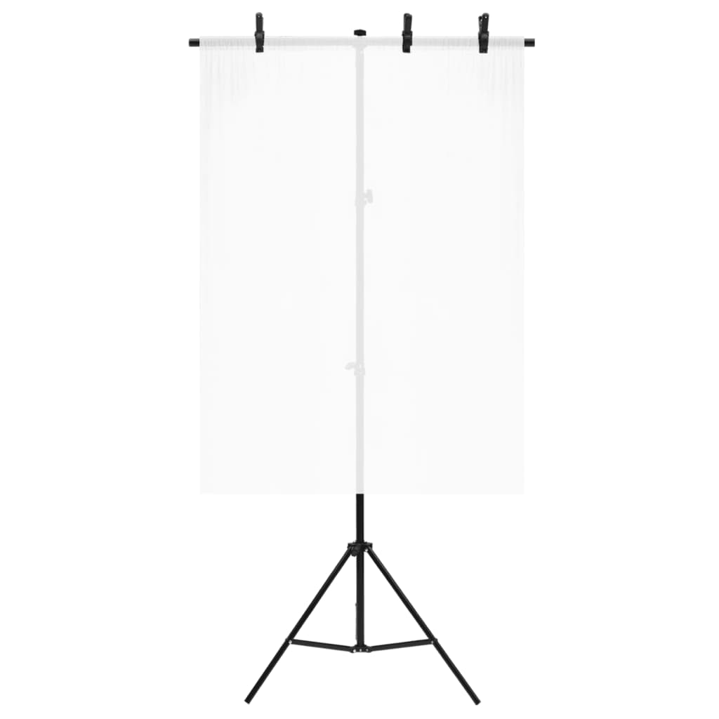 vidaXL Suporte de fundo em forma de T 91x60x(70-200) cm preto