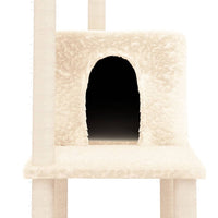 vidaXL Árvore p/ gatos c/ postes arranhadores sisal 144,5 cm cor creme