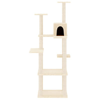 vidaXL Árvore para gatos c/ postes arranhadores sisal 153 cm cor creme