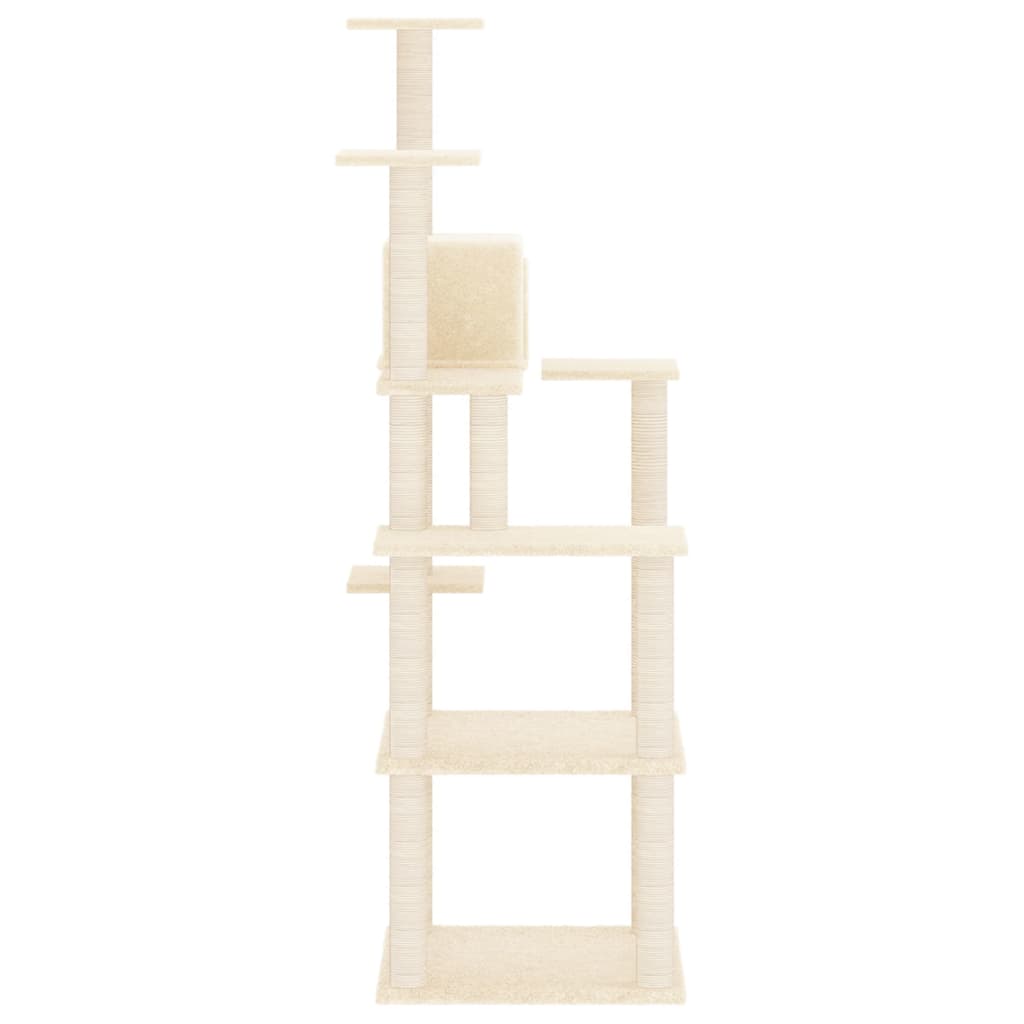 vidaXL Árvore para gatos c/ postes arranhadores sisal 153 cm cor creme