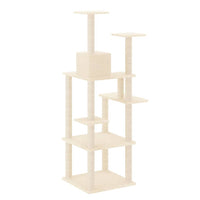 vidaXL Árvore para gatos c/ postes arranhadores sisal 153 cm cor creme