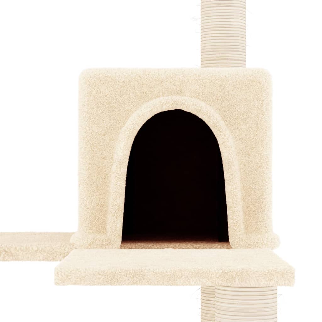 vidaXL Árvore para gatos c/ postes arranhadores sisal 153 cm cor creme
