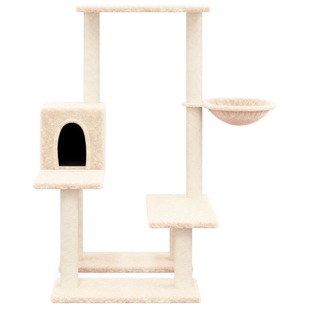 vidaXL Árvore para gatos c/ postes arranhadores sisal 94,5cm cor creme