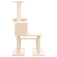 vidaXL Árvore para gatos c/ postes arranhadores sisal 94,5cm cor creme
