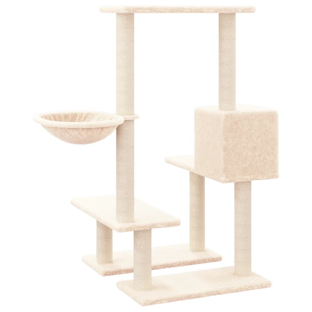 vidaXL Árvore para gatos c/ postes arranhadores sisal 94,5cm cor creme