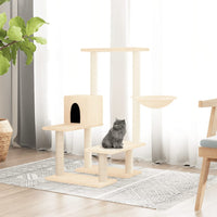 vidaXL Árvore para gatos c/ postes arranhadores sisal 94,5cm cor creme