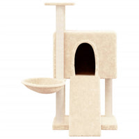 vidaXL Árvore para gatos c/ postes arranhadores sisal 96 cm cor creme