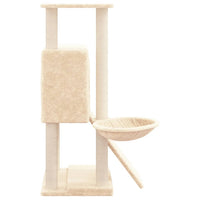 vidaXL Árvore para gatos c/ postes arranhadores sisal 96 cm cor creme