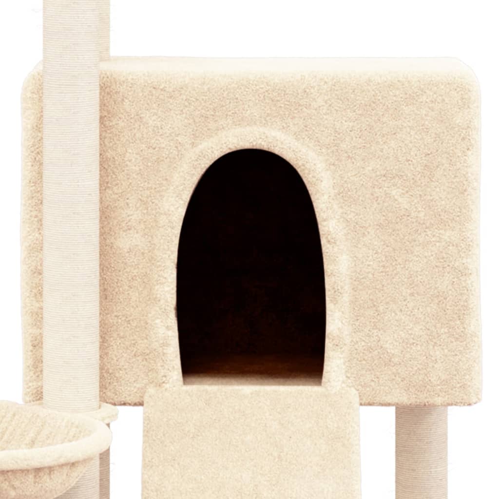 vidaXL Árvore para gatos c/ postes arranhadores sisal 96 cm cor creme