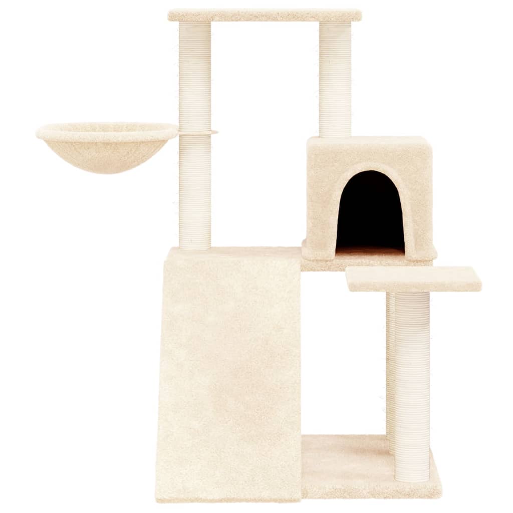 vidaXL Árvore para gatos c/ postes arranhadores sisal 82 cm cor creme