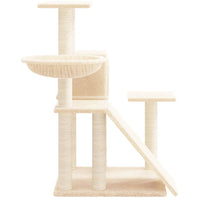 vidaXL Árvore para gatos c/ postes arranhadores sisal 82 cm cor creme