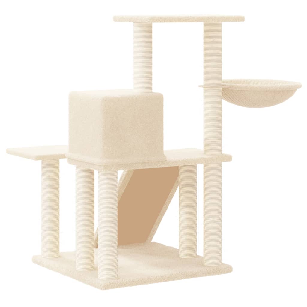 vidaXL Árvore para gatos c/ postes arranhadores sisal 82 cm cor creme