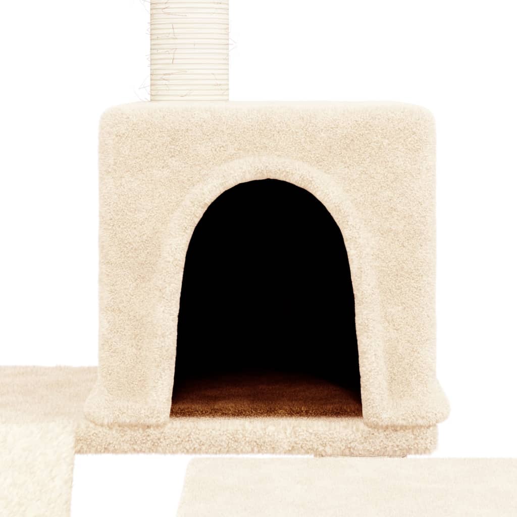 vidaXL Árvore para gatos c/ postes arranhadores sisal 82 cm cor creme