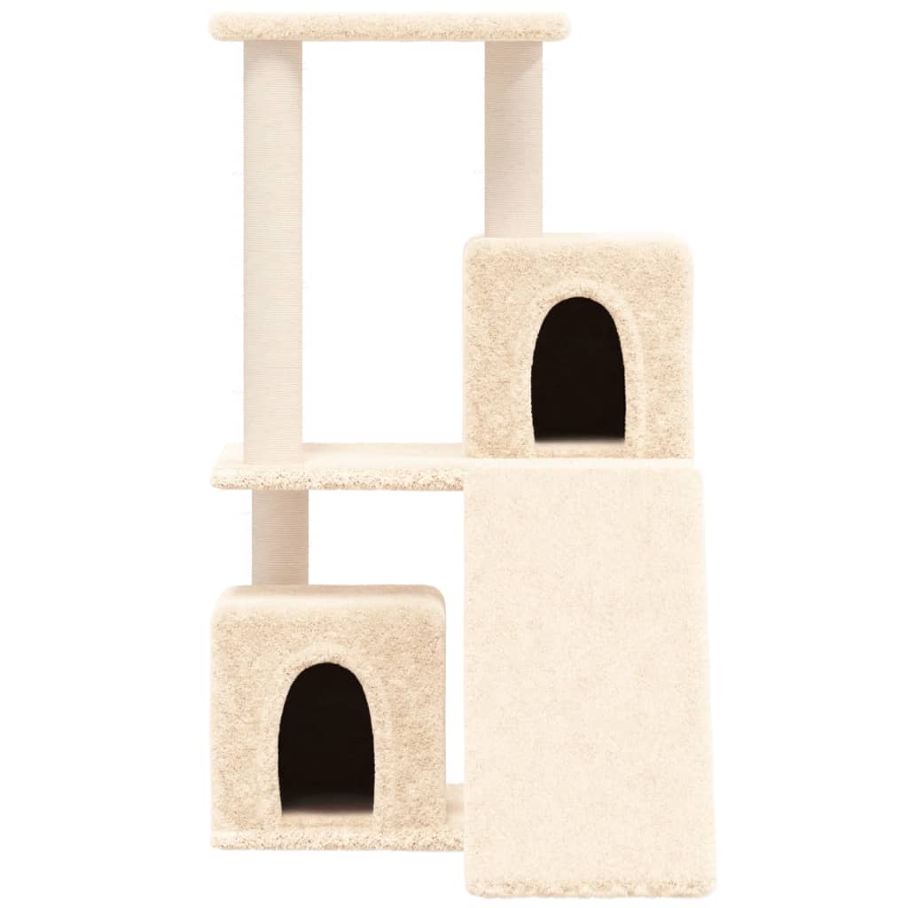 vidaXL Árvore para gatos c/ postes arranhadores sisal 82 cm cor creme