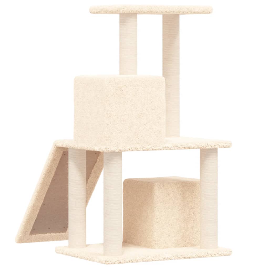 vidaXL Árvore para gatos c/ postes arranhadores sisal 82 cm cor creme