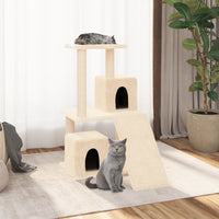 vidaXL Árvore para gatos c/ postes arranhadores sisal 82 cm cor creme