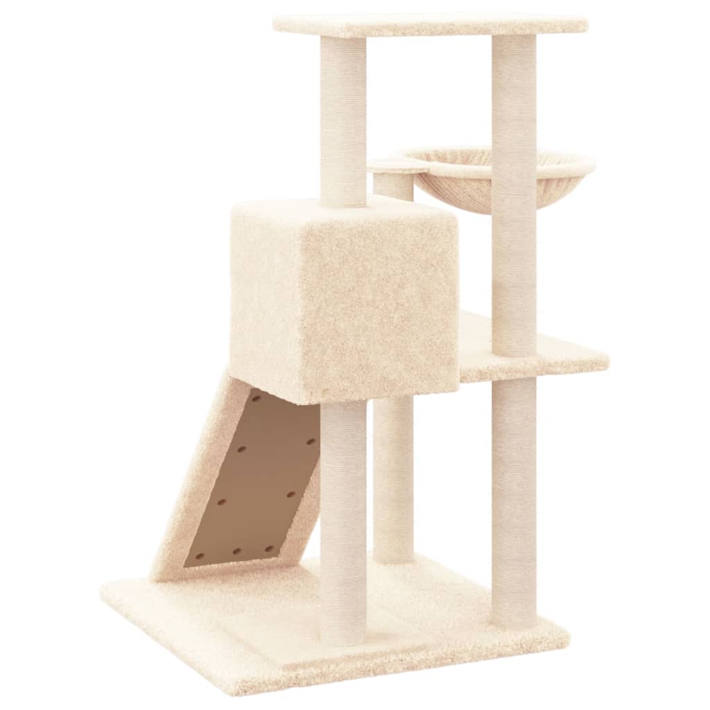 vidaXL Árvore para gatos c/ postes arranhadores sisal 82 cm cor creme