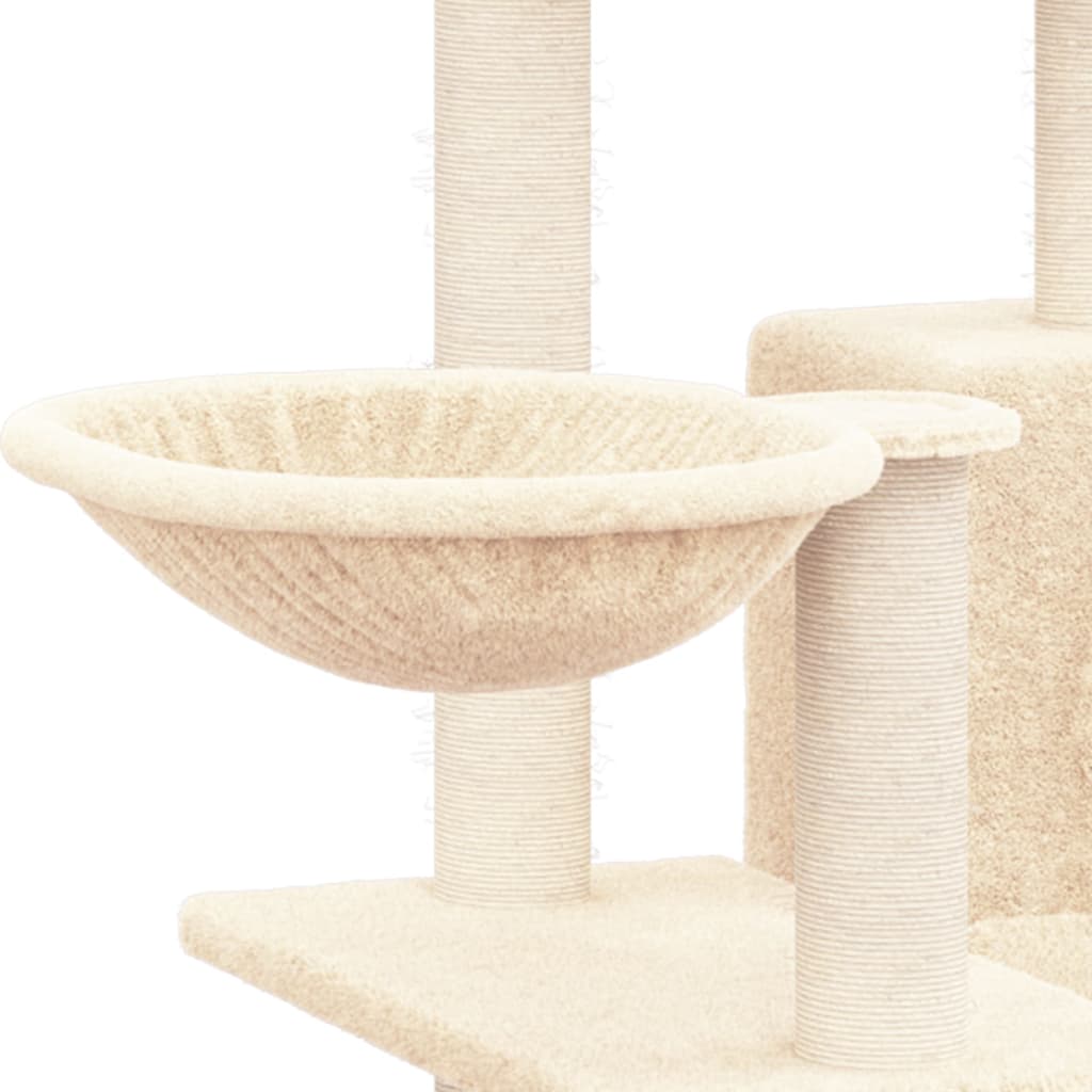 vidaXL Árvore para gatos c/ postes arranhadores sisal 82 cm cor creme