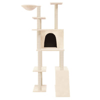 vidaXL Árvore para gatos c/ postes arranhadores sisal 166 cm cor creme