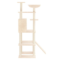 vidaXL Árvore para gatos c/ postes arranhadores sisal 166 cm cor creme