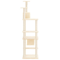 vidaXL Árvore p/ gatos c/ postes arranhadores sisal 176 cm cinza-claro