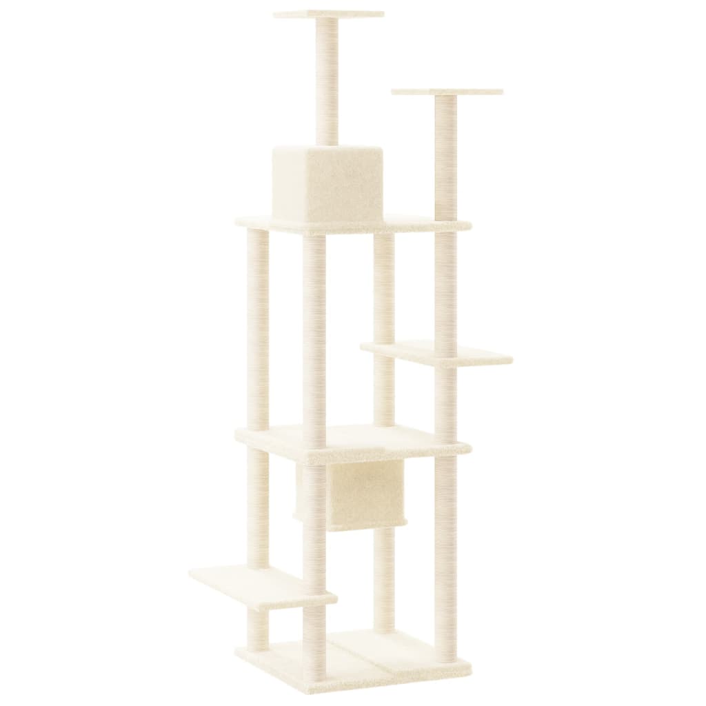 vidaXL Árvore p/ gatos c/ postes arranhadores sisal 176 cm cinza-claro