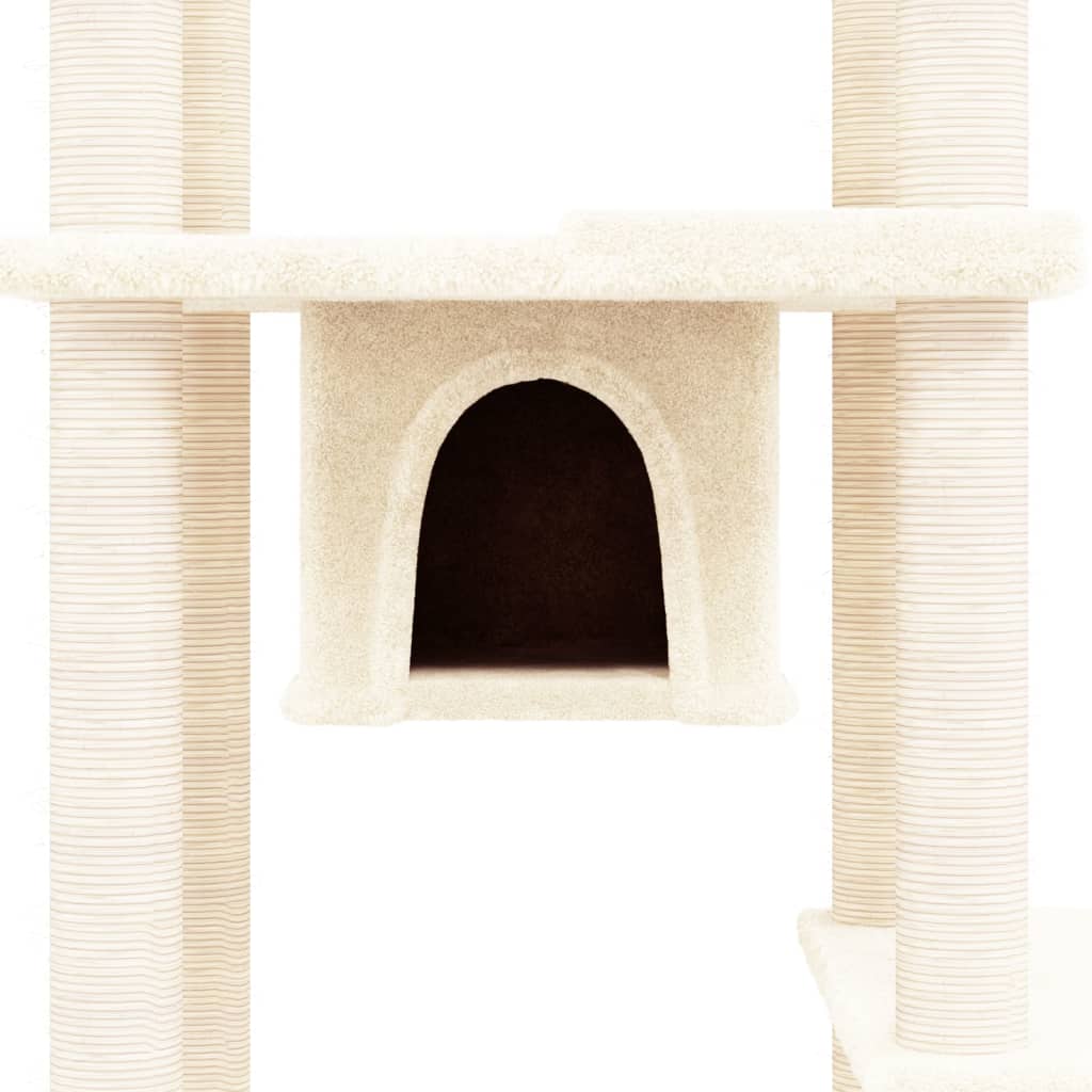 vidaXL Árvore p/ gatos c/ postes arranhadores sisal 176 cm cinza-claro