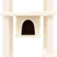 vidaXL Árvore p/ gatos c/ postes arranhadores sisal 176 cm cinza-claro