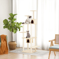 vidaXL Árvore p/ gatos c/ postes arranhadores sisal 176 cm cinza-claro