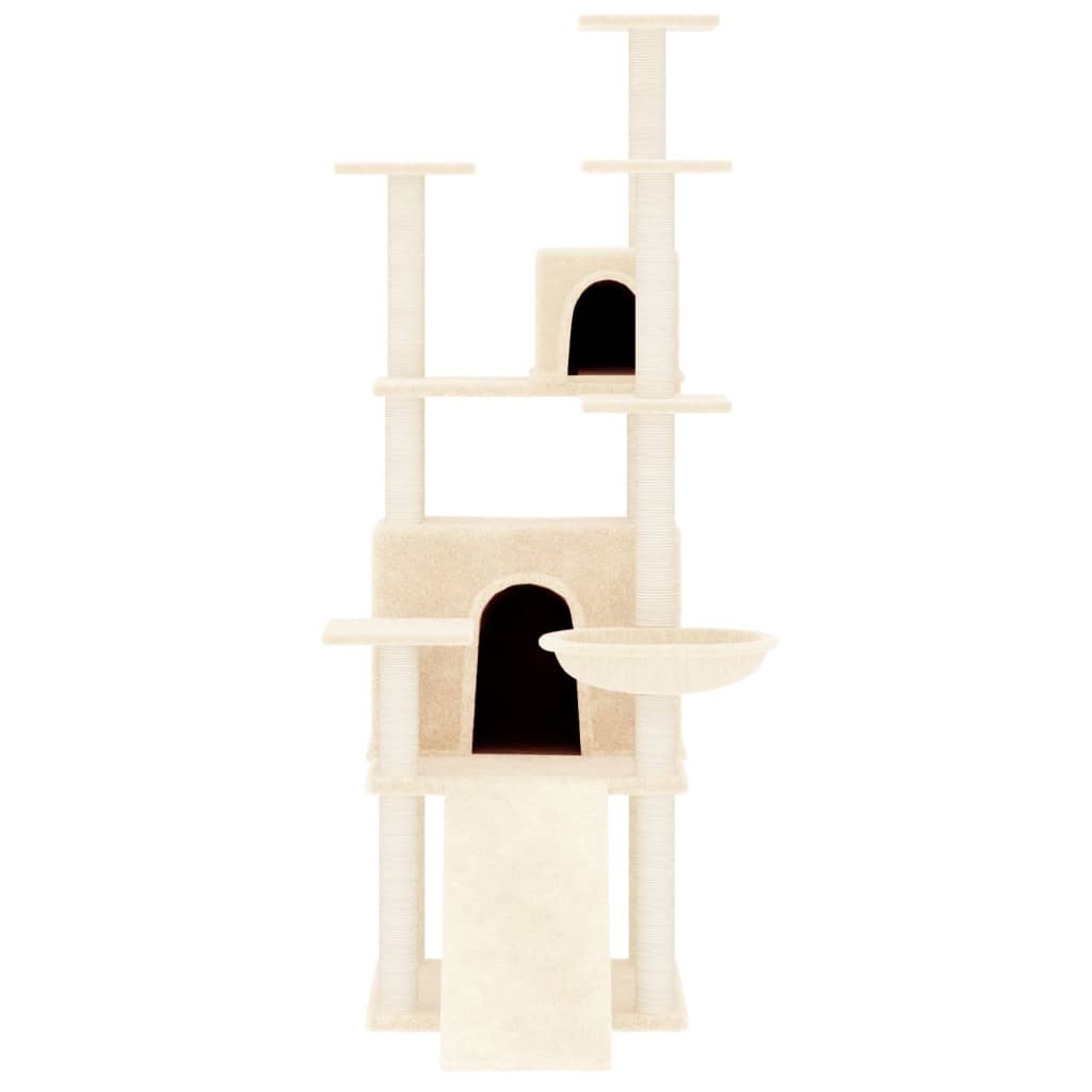 vidaXL Árvore para gatos c/ postes arranhadores sisal 154 cm cor creme