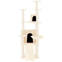 vidaXL Árvore para gatos c/ postes arranhadores sisal 154 cm cor creme
