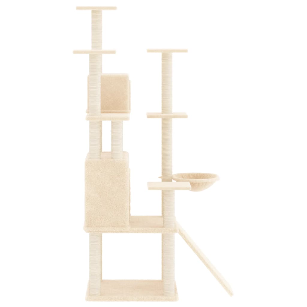 vidaXL Árvore para gatos c/ postes arranhadores sisal 154 cm cor creme