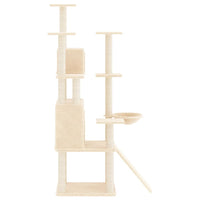 vidaXL Árvore para gatos c/ postes arranhadores sisal 154 cm cor creme