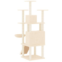vidaXL Árvore para gatos c/ postes arranhadores sisal 154 cm cor creme