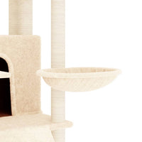 vidaXL Árvore para gatos c/ postes arranhadores sisal 154 cm cor creme
