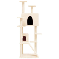 vidaXL Árvore p/ gatos c/ postes arranhadores sisal 153 cm cinza-claro