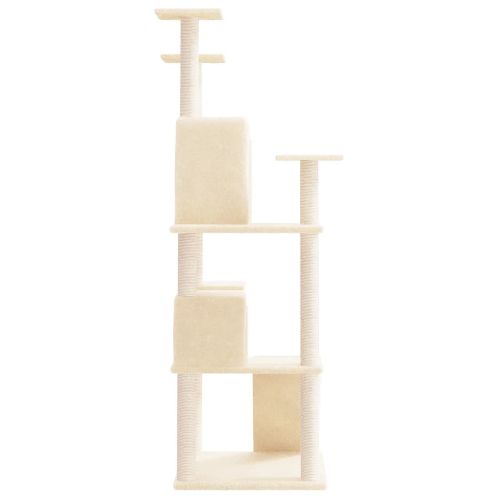 vidaXL Árvore p/ gatos c/ postes arranhadores sisal 153 cm cinza-claro