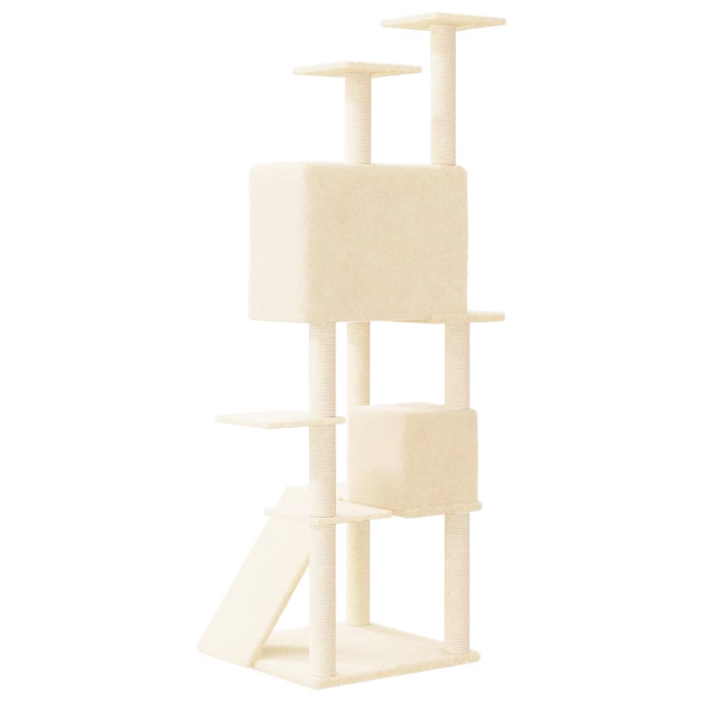 vidaXL Árvore p/ gatos c/ postes arranhadores sisal 153 cm cinza-claro