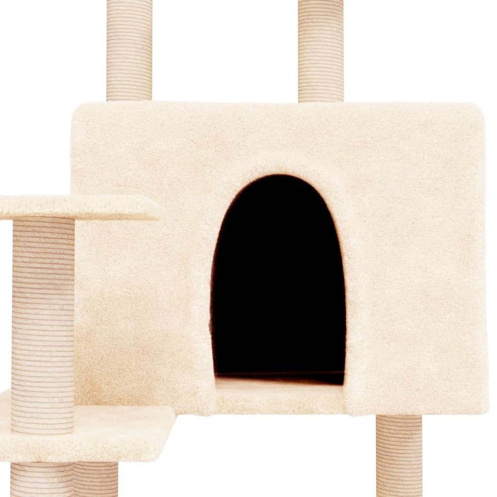 vidaXL Árvore p/ gatos c/ postes arranhadores sisal 153 cm cinza-claro