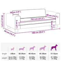 vidaXL Cama para cães com extensão 100x50x30 cm veludo azul