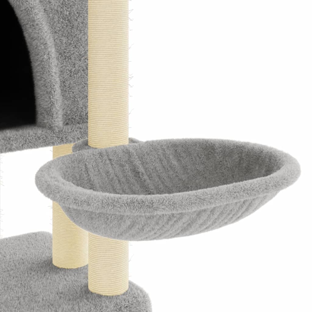 vidaXL Árvore p/ gatos c/ postes arranhadores sisal 180 cm cinza-claro