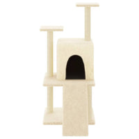 vidaXL Árvore para gatos c/ postes arranhadores sisal 110 cm cor creme