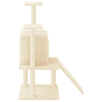 vidaXL Árvore para gatos c/ postes arranhadores sisal 110 cm cor creme