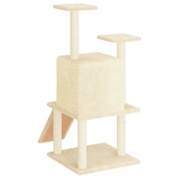 vidaXL Árvore para gatos c/ postes arranhadores sisal 110 cm cor creme