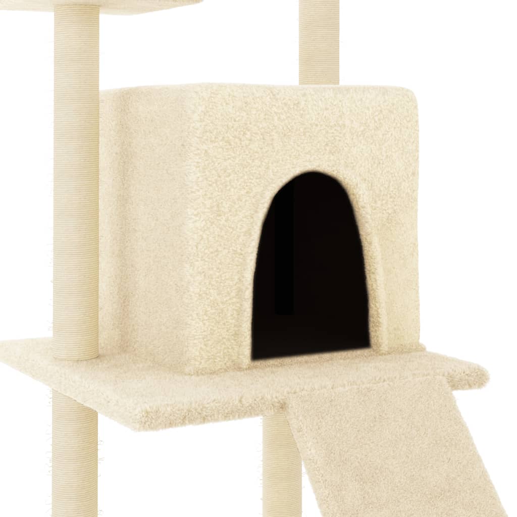 vidaXL Árvore para gatos c/ postes arranhadores sisal 110 cm cor creme