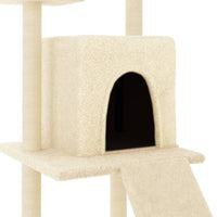 vidaXL Árvore para gatos c/ postes arranhadores sisal 110 cm cor creme